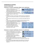 Class notes on Classical conditioning