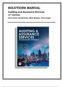 SOLUTIONS MANUAL; SOLUTIONS FOR Auditing and Assurance Services, 18th Edition, Alvin Arens, Randal Elder, Mark Beasley, Chris Hogan, 9780138103064