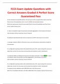 FCCS Exam Update Questions with Correct Answers Graded A Perfect Score Guaranteed Pass