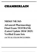 CHAMBERLAIN NR565 (NR 565)- Advanced Pharmacology Final Exam TESTBANK (Latest Update 2024/2025) Verified Exam Sets (ACTUAL EXAM INCLUDED)