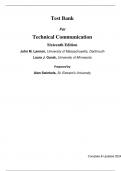 Complete TB For Technical Communication 16th Edition all Chapters Answered and Explained.