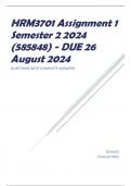 HRM3701 Assignment 1 Semester 2 2024 (585848) - DUE 26 August 2024