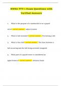 NWSA TTT-1 Exam Questions with Verified Answers