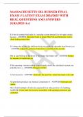 MASSACHUSETTS OIL BURNER FINAL  EXAM // LATEST EXAM 2024/2025 WITH  REAL QUESTIONS AND ANSWERS  [GRADED A+] MASSACHUSETTS OIL BURNER FINAL  EXAM // LATEST EXAM 2024/2025 WITH  REAL QUESTIONS AND ANSWERS  [GRADED A+]  It is best to connect fuel units as a 