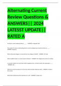 Alternating Current Review Questions & ANSWERS|| 2024 LATESST UPDATE|| RATED A