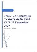 TMS3713 Assignment 5 PORTFOLIO 2024 - DUE 27 September 2024