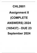 CHL2601 Assignment 8 (COMPLETE ANSWERS) 2024 (165437) - DUE 23 September 2024.