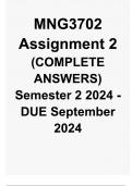 MNG3702 Assignment 2 (COMPLETE ANSWERS) Semester 2 2024 - DUE September 2024 