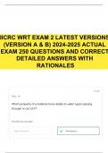 IICRC WRT EXAM 2 LATEST VERSIONS (VERSION A & B) 2024-2025 ACTUAL EXAM 250 QUESTIONS AND CORRECT DETAILED ANSWERS WITH RATIONALES