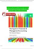 Test Bank for Horngren's Financial & Managerial Accounting The Managerial Chapters, 7th edition by Tracie Miller-Nobles, Brenda Mattison Latest 2024 VERSION ISBN: 9781292412306 PDF