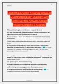 Leadership, Chapter 4: Nursing Licensure & Certification Exam Questions with Correct Verified Answers, Already Passed! (Complete & Accurate)