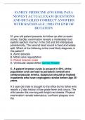 FAMILY MEDICINE (FM EOR) PAEA NEWEST ACTUAL EXAM QUESTIONS AND DETAILED CORRECT ANSWERS WITH RATIONALE | 2025 FM END OF ROTATION