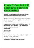 Praxis 5154 - ELA SS exam (257 questions and answers.