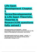 Life-Span Development Chapter 1 TermsDevelopmental & Life-Span Theorists, Theories & Research