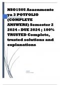 NSO1505 Asaenmente ya 3 POTFOLIO (COMPLETE ANSWERS) Semester 2 2024 - DUE 2024 ; 100% TRUSTED Complete, trusted solutions and explanations.