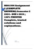 NSO1506 Assignment 2 (COMPLETE ANSWERS) Semester 2 2024 - DUE t 2024 ; 100% TRUSTED Complete, trusted solutions and explanations. 