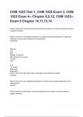 CHM 1025 Test 1, CHM 1025 Exam 3, CHM 1025 Exam 4-- Chapter 8,9,12, CHM 1025-- Exam 5 Chapter 10,11,13,14 2024 Questions With Completed & Verified Solutions.