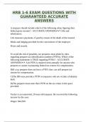 HRB 1-6 EXAM QUESTIONS WITH GUARANTEED ACCURATE ANSWERS