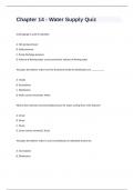 Chapter 14 - Water Supply Quiz with correct answers