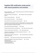 Inpatient OB certification study points with actual questions and answers