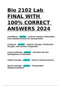 Bio 2102 Lab FINAL WITH 100- CORRECT ANSWERS 2024.