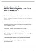  Pre-Employment Soft Skills/Employability Skills Study Exam And Actual Answers.