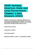 SAGE Vantage American State and Local Government - Chapter 1 Quiz Answers (2024).