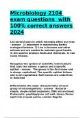 Microbiology 2104 exam questions with 100- correct answers 2024