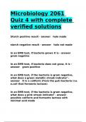 Microbiology 2061 Quiz 4 with complete verified solutions