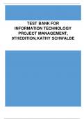 TEST BANK FOR INFORMATION TECHNOLOGY PROJECT MANAGEMENT, 9TH EDITION. 2024-2025