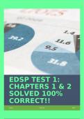 EDSP TEST 1: CHAPTERS 1 & 2 SOLVED 100% CORRECT!!