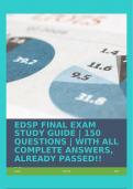 EDSP FINAL EXAM STUDY GUIDE | 150 QUESTIONS | WITH ALL COMPLETE ANSWERS, ALREADY PASSED!!