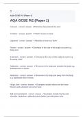 AQA GCSE P.E (Paper 1) Question and answers already passed 2024