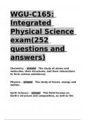 WGU-C165 Integrated Physical Science exam(252 questions and answers).