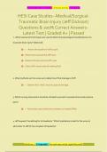 HESI Case Studies--Medical/SurgicalTraumatic Brain Injury (Jeff Dickson) Questions & 100% Correct AnswersLatest Test | Graded A+ | Passed