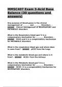 MMSC407 Exam 3-Acid Base Balance (30 questions and answers).