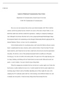 Analysis of Relational Communication.docx    COM 100  Analysis of Relational Communication: Ryan Clarke  Department of Communications, Grand Canyon University  COM 100: Fundamentals of Communication  Have you ever met someone that you have just clicked in