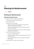 Planning for Reinforcement in Organizational Behavioural Therapy