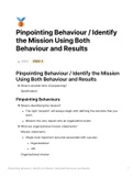 Pinpointing Behaviour / Identify the Mission Using Both Behaviour and Results in OBM