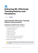 Delivering SR+ Effectively: Teaching Patience and Persistence in OBM