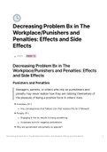Decreasing Problem Bx in The Workplace/Punishers and Penalties: Effects and Side Effects in OBM