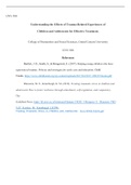 Reference Assignment.docx  UNV-508  Understanding the Effects of Trauma-Related Experiences of  Children and Adolescents for Effective Treatment.  College of Humanities and Social Sciences, Grand Canyon University  UNV-508  References  Bartlett, J. D., Sm