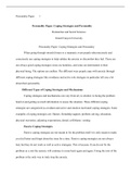 Personality Paper.docx  Personality Paper       1                                          Personality Paper: Coping Strategies and Personality  Humanities and Social Sciences Grand Canyon University   Personality Paper: Coping Strategies and Personality 