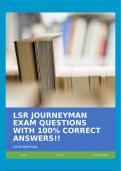 LSR JOURNEYMAN EXAM QUESTIONS WITH 100% CORRECT ANSWERS!!