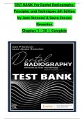 TEST BANK For Dental Radiography: Principles and Techniques 6th Edition by Joen Iannucci & Laura Jansen Howerton, Verified Chapters 1 - 35, Complete Newest Version