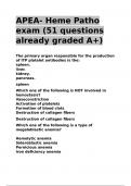 APEA- Heme Patho exam (51 questions already graded A+).