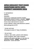 APEA UROLOGY TEST EXAM QUESTIONS WITH 100- CORRECT ANSWERS 2024.