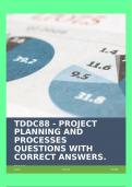 TDDC88 - PROJECT PLANNING AND PROCESSES QUESTIONS WITH CORRECT ANSWERS.