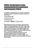 APEA- Respiratory (Adv Assessment)(52 questions and answers 2024)