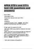 APEA STD-s and STI-s test (46 questions and answers).